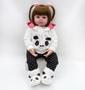 Imagem de boneca bebe reborn realista 48cm roupinha de panda 