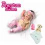 Imagem de Boneca Bebê Reborn Realista Menina + Naninha Urso Cobertor