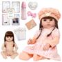 Imagem de Boneca Bebe Reborn Recém Nascida Grande Linda Kit 13 Itens