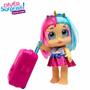 Imagem de Boneca Brinquedo com 3 Acessórios Surpresa Dolls Diver Surprise Vamos Viajar Divertoys Rosa