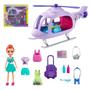 Imagem de Boneca Brinquedo Menina Infantil Conjunto Polly Pocket Lila Helicóptero + 10 Acessórios Original Mattel