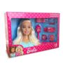 Imagem de Boneca Cabeça Busto Barbie Com Acessórios P/ Pentear Maquiar 21 Peças