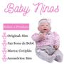 Imagem de Boneca Coleção Ninos Meu Bebê Com Boca Aberta Fofinha Peso de Bebe de Verdade Original Cotiplas