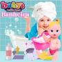 Imagem de Boneca Com Acessórios Infantil Menina Feita Em Vinil Banheirinha Toalhinha Patinho De Espuma Super Toys