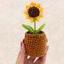 Imagem de Boneca de crochê Plant Gossby Positive Sunflower com cartão de presente