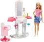 Imagem de Boneca de salão Barbie Blonde com acessórios e conjunto de salão