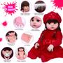 Imagem de Boneca Estilo Reborn Menina Princesa Olho Castanho 24 Itens