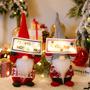 Imagem de Boneca Gnomo de Natal com Luzes - Enfeite Rudolph Sem Rosto