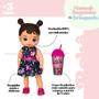 Imagem de Boneca Hannah Suquinho C/ Copo Vinil Vestido Florido 30cm