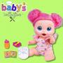 Imagem de Boneca Infantil Menina 26cm Com Acessórios Come E Faz Caquinha Cabelo Rosa Brinquedos Super Toys