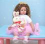 Imagem de Boneca Infantil Menina Realista Bebê Reborn Brinquedo 100% Silicone Com Acessórios