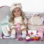 Imagem de Boneca Infantil Princesa Reborn Loira Pano Grande Luxo