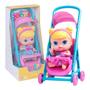 Imagem de Boneca Loira Bebe Baby Collection Passeio Com Mini Carrinho