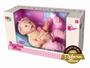 Imagem de Boneca Milk Premium Reborn Menina + Carrinho Dobrável Rosa