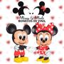 Imagem de Boneca Minnie + Boneco Mickey Mouse Kit Infantil Original Disney Mini 12cm Articulados Em Vinil Líder