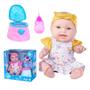 Imagem de Boneca Miyo Baby Menina Bebê 34cm Vinil Macia Reborn e Itens