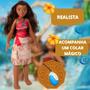 Imagem de Boneca Moana Com Colar Mágico Grande Original 55cm  Articulada Vinil Infantil Mini My Size Novabrink