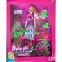 Imagem de Boneca Musical C/ Bicicleta + Acessórios Patins Capacete Vestido Tipo Barbie Articulável  