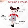 Imagem de Boneca Pano Infantil Lara Antialérgico E Lavável 32 Cm Linda Presente Naninha Criança