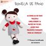 Imagem de Boneca Pano Infantil Lara Antialérgico E Lavável 32 Cm Linda Presente Naninha Criança