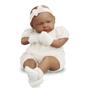 Imagem de Boneca Real Bbê Reborn Negra 42cm + Certidão e Carrinho Rosa