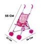 Imagem de Boneca Real Bbê Reborn Negra 42cm + Certidão e Carrinho Rosa