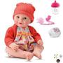 Imagem de Boneca Reborn Abre fecha os olhos c/ ursinho Diver New Born - Divertoys