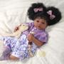 Imagem de Boneca Reborn BABESIDE preta de 50 cm com penteado afro