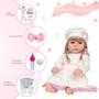 Imagem de Boneca Reborn Bebê Loira Realista Fofinha Enxoval 13 Itens
