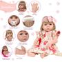 Imagem de Boneca Reborn Bebê Loira Vestido Florido Kit 13 Acessórios