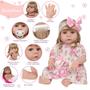 Imagem de Boneca Reborn Bebê Loira Vestido Florido Kit 13 Acessórios