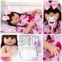 Imagem de Boneca Reborn Bebe Menina 52Cm Realista Silicone Enxoval