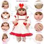 Imagem de Boneca Reborn Gatinha Loira Fofa Lindo Vestido + Kit Itens