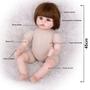 Imagem de Boneca Reborn Menina Bebê Vinil Corpo Tecido 13 Acessórios - B03C