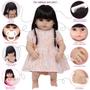 Imagem de Boneca Reborn Menina Laura Fofa 46cm Vestido Salmão Enxoval