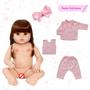Boneca Reborn Menina Linda Olhos Castanhos Pode Dar Banho - Cegonha Reborn Dolls Imagem de Boneca Reborn Menina Linda Olhos Castanhos Pode Dar Banho