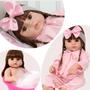 Boneca Reborn Menina Linda Olhos Castanhos Pode Dar Banho - Cegonha Reborn Dolls Imagem de Boneca Reborn Menina Linda Olhos Castanhos Pode Dar Banho