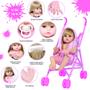 Imagem de Boneca Reborn Menina Loira Realista Com Carrinho Infantil
