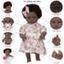 Imagem de Boneca Reborn Menina Negra 100% Silicone Completa 13 Itens