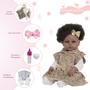 Imagem de Boneca Reborn Realista Diva Cabelo Cacheado 13 Itens Oncinha
