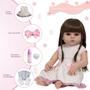 Imagem de Boneca Reborn Realista Menina Princesa Baby 13 Itens Enxoval