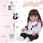 Imagem de Boneca Reborn Realista Panda Menina Enxoval Fala 30 Frases