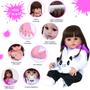 Boneca Reborn Recém Nascida Princesa Pandinha Cabelo Longo - Cegonha Reborn Dolls Imagem de Boneca Reborn Recém Nascida Princesa Pandinha Cabelo Longo