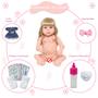 Imagem de Boneca Tipo Reborn Loira Princesa Enxoval Baby 13 Itens