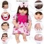 Imagem de Boneca Tipo Reborn Vestido Rosa Enxoval Completo