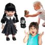 Imagem de Boneca Vandinha Addams Wandinha Vavazinha Dia das Bruxas Crianças para Meninas com Fantasminha  e Mãozinha Halloween