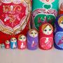 Imagem de Bonecas Matryoshka Russas de Madeira - Conjunto com 10 Peças