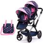 Imagem de Bonecas Pram Bayer Design Xeo Twin Stars azul marinho e rosa 46 cm