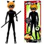 Imagem de Boneco Cat Noir Com Bastão Original Infantil Miraculos Desenho Ladybug Brinquedos Novabrink