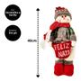 Imagem de Boneco de Neve Decorativo com Saco Porta Objetos Feliz Natal Verde e Vermelho 40cm - Master Christmas